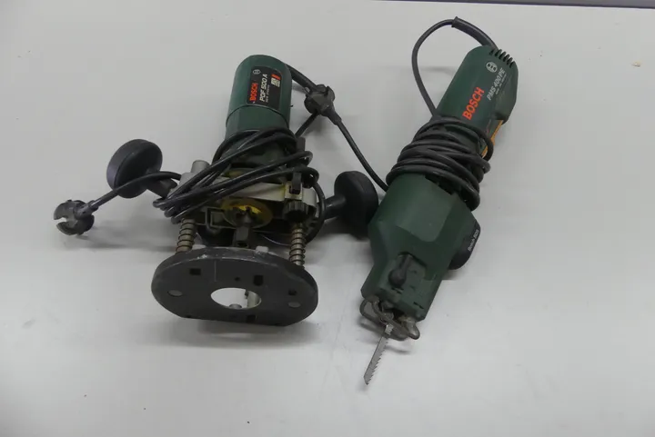 2x BOSCH Elektrowerkzeug Typ: POF 500 A, PMS 400 PE